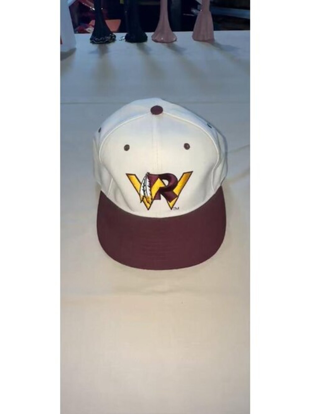 VTG 90s New Era 5950 Washington Redskins Fitted Hat 7 1/2 WR Green Bottom